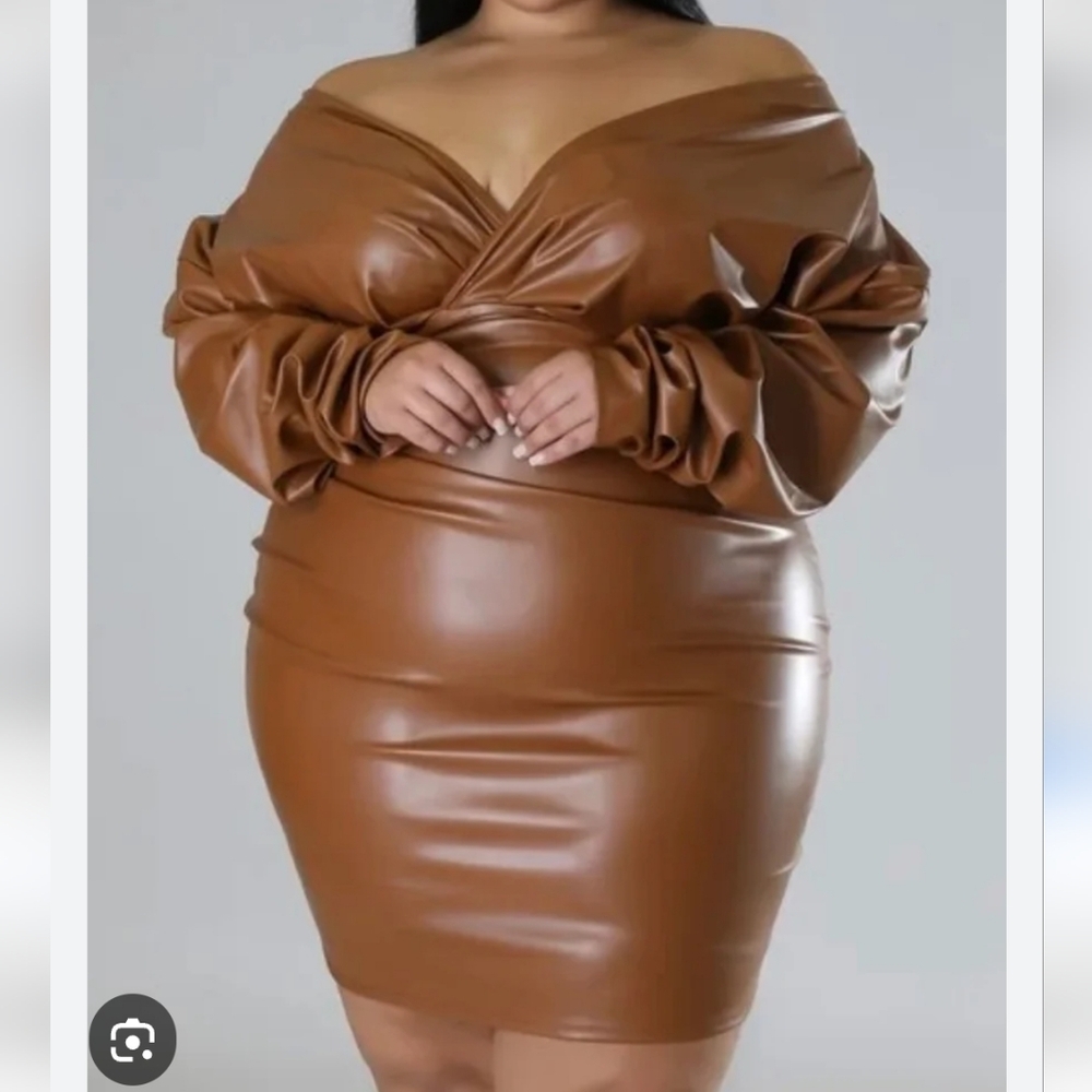 Faux Leather Adjustable Dress